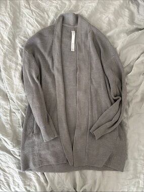 lululemon athletica Light Gray Open-Front Knit Cardigan